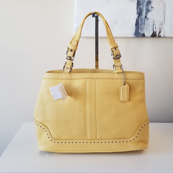 Coach Handbags - Coach Hamilton Pebbled Leather Satchel Bag Tags Imperfections